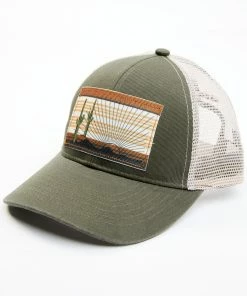 Cleo + Wolf Women's Stay Wild Cactus Sunset Patch Olive Ball CapĀ