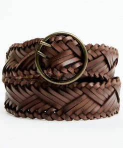 Cleo + Wolf Women's Braided Leather Belt Brown -Cleo & Wolf Shop 2000359195 200 P1 1