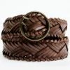 Cleo + Wolf Women's Braided Leather Belt Brown