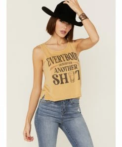 Cleo + Wolf Women's Everybody Deserves Another Shot Gold Graphic Tank