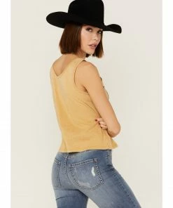 Cleo + Wolf Women's Everybody Deserves Another Shot Gold Graphic Tank -Cleo & Wolf Shop 2000359334 710 P3