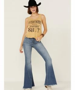 Cleo + Wolf Women's Everybody Deserves Another Shot Gold Graphic Tank -Cleo & Wolf Shop 2000359334 710 P4