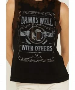 Cleo + Wolf Women's Drinks Well With Others Graphic Tie Dye Tank  -Cleo & Wolf Shop 2000359339 001 P3