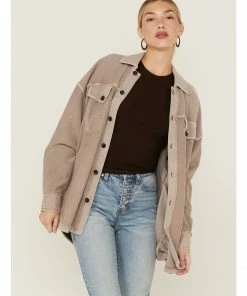Cleo + Wolf Women's Ash Oversized French Terry Shacket