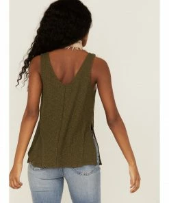 Cleo + Wolf Women's Olive Relaxed Button Front Slub Tank -Cleo & Wolf Shop 2000359350 341 P4
