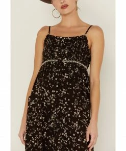 Cleo + Wolf Women's Dark Brown Floral Duster Dress -Cleo & Wolf Shop 2000359353 201 P3