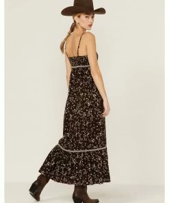 Cleo + Wolf Women's Dark Brown Floral Duster Dress -Cleo & Wolf Shop 2000359353 201 P4