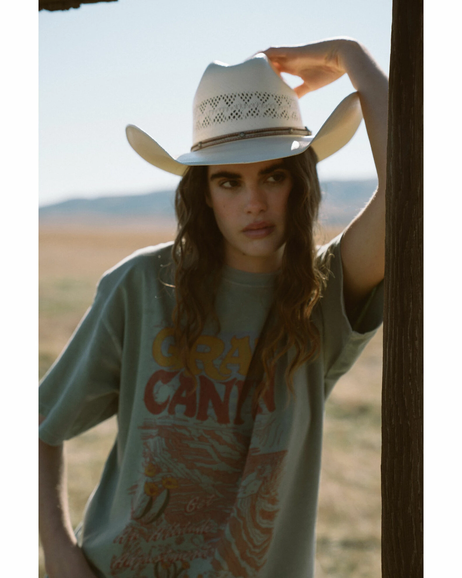 Cleo + Wolf Women's Vintage Grand Canyon Oversized Green Tee 1 Cleo + Wolf Women's Vintage Grand Canyon Oversized Green Tee