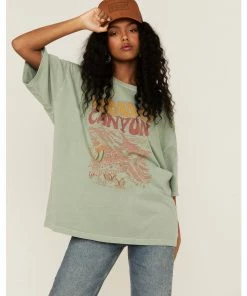 Cleo + Wolf Women's Vintage Grand Canyon Oversized Green Tee 7 Cleo + Wolf Women's Vintage Grand Canyon Oversized Green Tee -Cleo & Wolf Shop 2000359357 342 P3