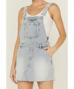 Cleo + Wolf Women's Light Wash Denim Skirtall Super Light Wash -Cleo & Wolf Shop 2000359504 411 P4