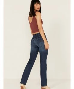 Cleo + Wolf Women's Slim Straight Signature Pocket Denim Jeans  Medium Wash -Cleo & Wolf Shop 2000359506 414 P3