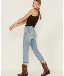 Cleo + Wolf Women's Exposed Button Fly Slim Straight Denim Jeans Medium Wash -Cleo & Wolf Shop 2000359508 414 P3