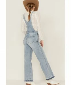 Cleo + Wolf Women's Relaxed Release Hem Denim Overalls Medium Wash -Cleo & Wolf Shop 2000359509 414 P5