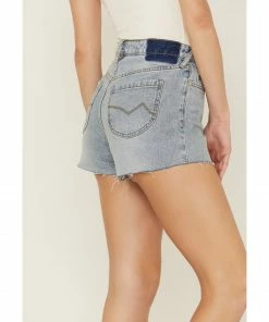 Cleo + Wolf Women's Light Wash High Rise Signature Pocket Shorts -Cleo & Wolf Shop 2000359526 412 P4