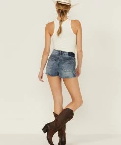 Cleo + Wolf Women's Vintage Carpenter Shorts Dark Wash -Cleo & Wolf Shop 2000359527 416 P3