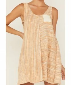 Cleo + Wolf Women's Yarn Die A-Line Dress Taupe -Cleo & Wolf Shop 2000364813 251 P3