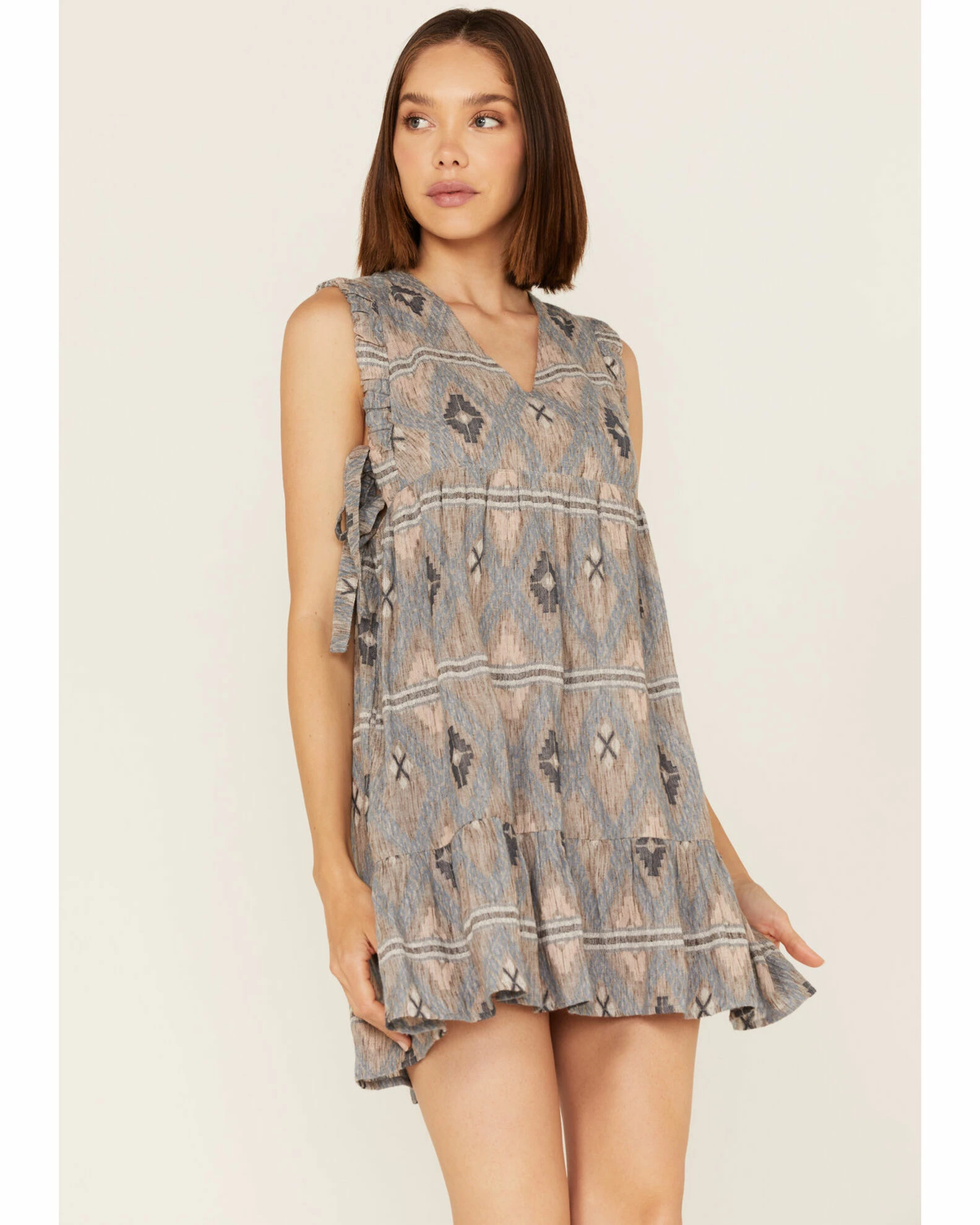 Cleo + Wolf Women's Southwestern Print Tie Dress 1 Cleo + Wolf Women's Southwestern Print Tie Dress