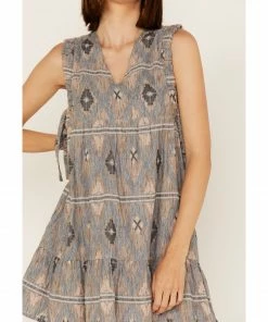 Cleo + Wolf Women's Southwestern Print Tie Dress 6 Cleo + Wolf Women's Southwestern Print Tie Dress -Cleo & Wolf Shop 2000364817 400 P3