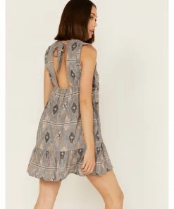 Cleo + Wolf Women's Southwestern Print Tie Dress 7 Cleo + Wolf Women's Southwestern Print Tie Dress -Cleo & Wolf Shop 2000364817 400 P4