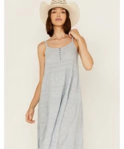 Cleo + Wolf Women's Tiered Relaxed Fit Midi Dress  Steel Blue -Cleo & Wolf Shop 2000364818 461 P3