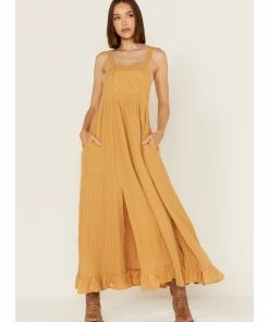 Cleo + Wolf Women's Textured Paisley Eyelet Lace Overall Maxi Dress Gold -Cleo & Wolf Shop 2000364819 710 P1 1