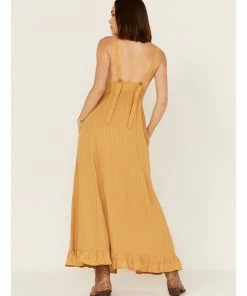 Cleo + Wolf Women's Textured Paisley Eyelet Lace Overall Maxi Dress Gold -Cleo & Wolf Shop 2000364819 710 P4