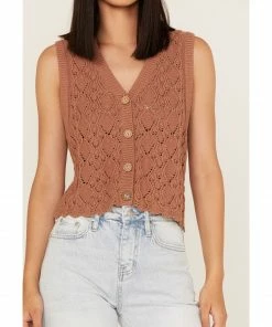Cleo + Wolf Women's Cropped Knit Sweater Vest -Cleo & Wolf Shop 2000364823 250 P3