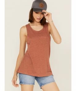 Cleo + Wolf Women's Crossover Back Tank Top Brown -Cleo & Wolf Shop 2000364834 200 P1 1
