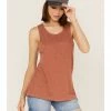 Cleo + Wolf Women's Crossover Back Tank Top Brown