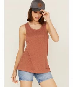 Cleo + Wolf Women's Crossover Back Tank Top Brown