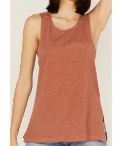 Cleo + Wolf Women's Crossover Back Tank Top Brown -Cleo & Wolf Shop 2000364834 200 P3