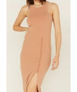 Cleo + Wolf Women's Split Side Tank Midi Dress Beige/khaki -Cleo & Wolf Shop 2000364835 250 P3