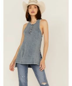 Cleo + Wolf Women's Racerback Jersey Tank Blue