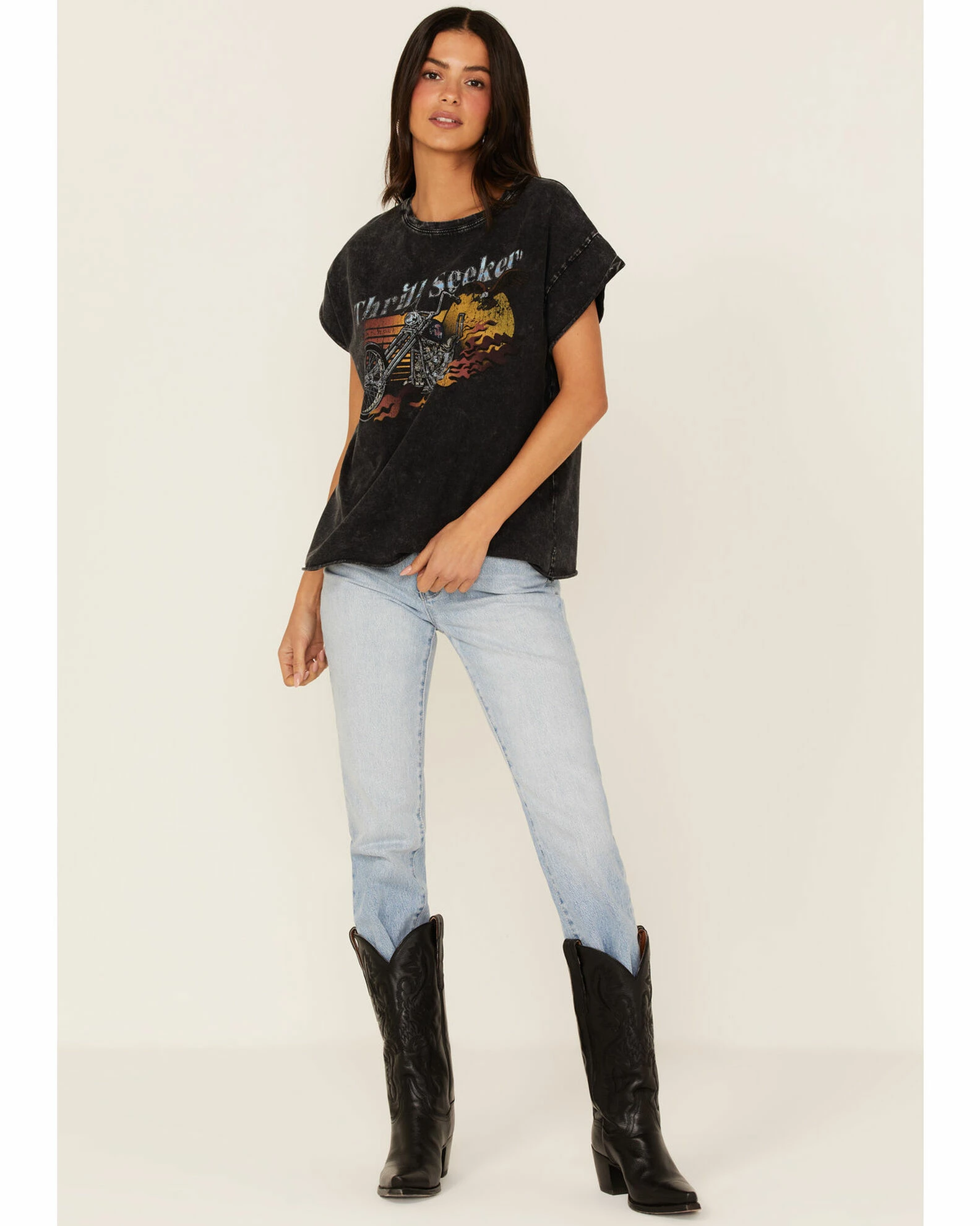 Cleo + Wolf Women's Thrill Seeker Moto Graphic Relaxed Tee 2 Cleo + Wolf Women's Thrill Seeker Moto Graphic Relaxed Tee - Image 2