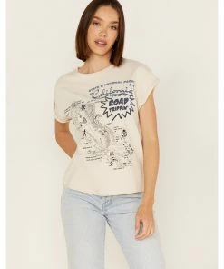 Cleo + Wolf Women's California Map Graphic Tee Ivory