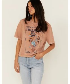 Cleo + Wolf Women's Beer Garden Graphic Boxy Crop Tee
