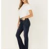 Cleo + Wolf Women's Dark Wash Stretch High-Rise Modern Bootcut Jeans Medium Wash
