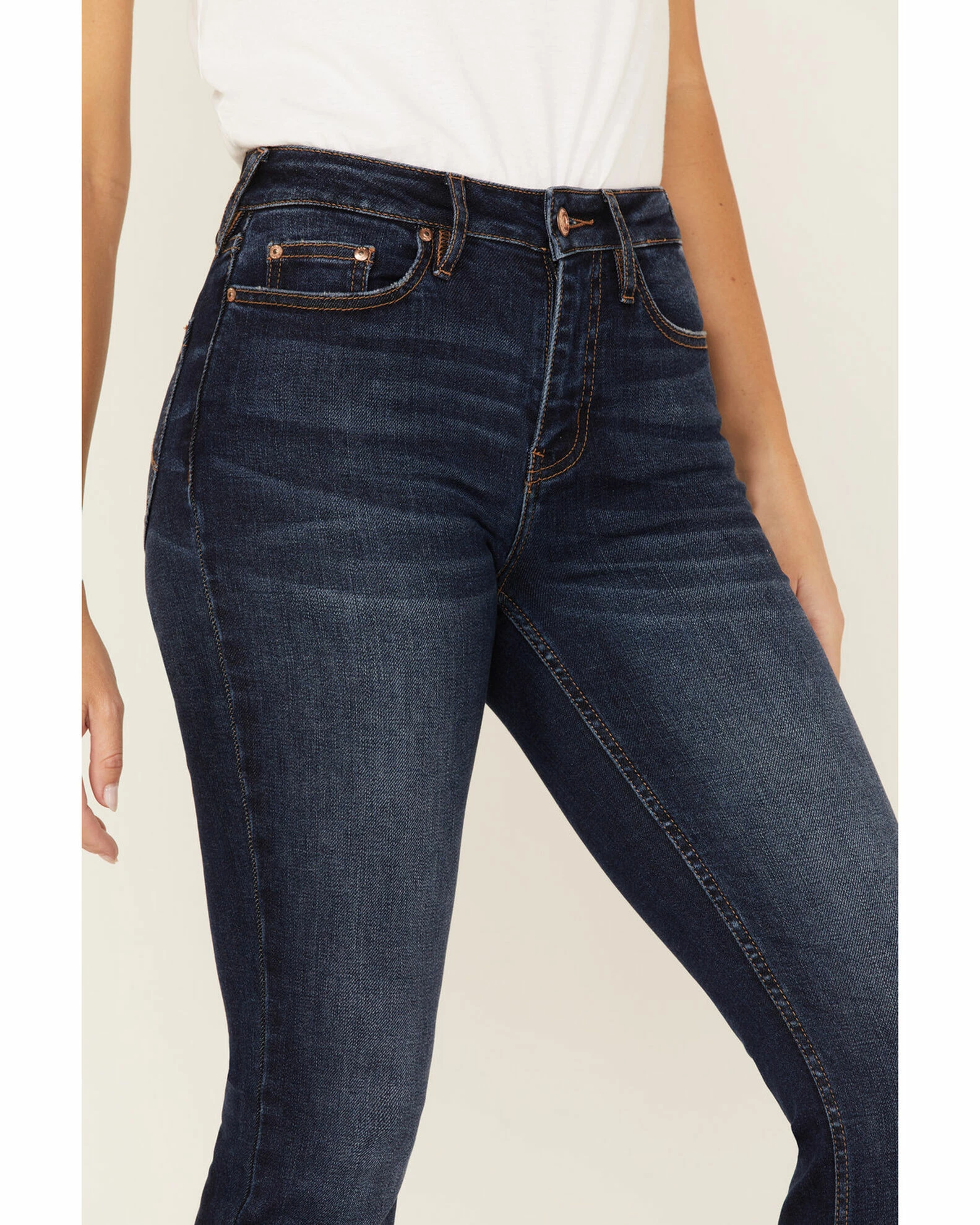 Cleo + Wolf Women's Dark Wash Stretch High-Rise Modern Bootcut Jeans Medium Wash 2 Cleo + Wolf Women's Dark Wash Stretch High-Rise Modern Bootcut Jeans Medium Wash - Image 2