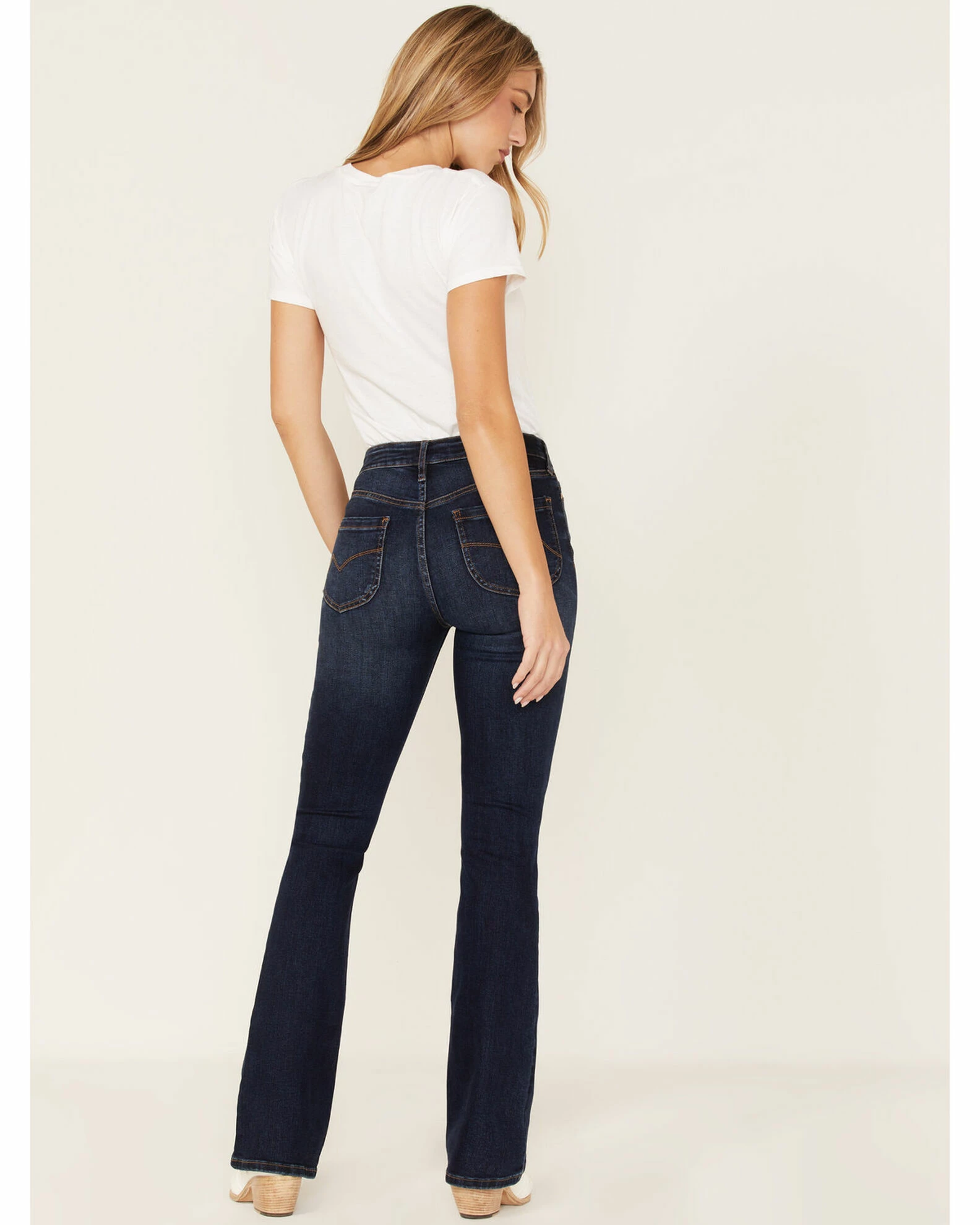 Cleo + Wolf Women's Dark Wash Stretch High-Rise Modern Bootcut Jeans Medium Wash 3 Cleo + Wolf Women's Dark Wash Stretch High-Rise Modern Bootcut Jeans Medium Wash - Image 3