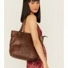 Cleo + Wolf Women's Basketweave Leather Tote Bag