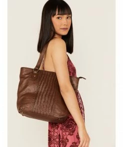 Cleo + Wolf Women's Basketweave Leather Tote Bag