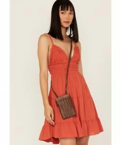 Cleo + Wolf Women's Basketweave Leather Crossbody Bag