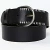 Cleo + Wolf Women's Black With White Stitching Detail Leather Belt
