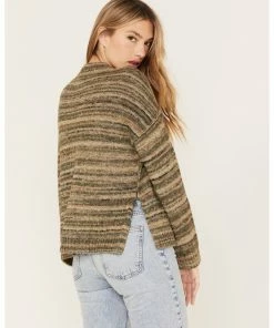 Cleo + Wolf Women's Space Dye Henley Sweater Olive -Cleo & Wolf Shop 2000372953 341 P3