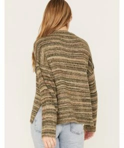 Cleo + Wolf Women's Space Dye Henley Sweater Olive -Cleo & Wolf Shop 2000372953 341 P4