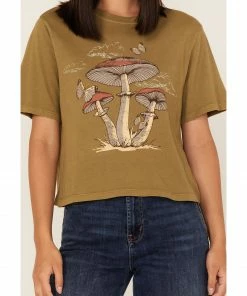 Cleo + Wolf Women's Mushrooms Graphic Boxy Tee -Cleo & Wolf Shop 2000373296 924 P3