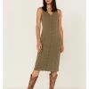 Cleo + Wolf Women's Ribbed Tank Midi Dress
