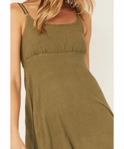 Cleo + Wolf Women's Mini Dress Moss Green -Cleo & Wolf Shop 2000373300 370 P3