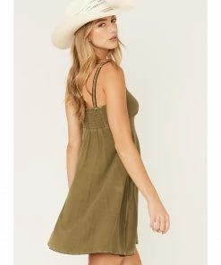 Cleo + Wolf Women's Mini Dress Moss Green -Cleo & Wolf Shop 2000373300 370 P4