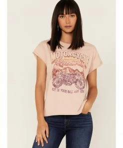 Cleo + Wolf Women's Motorcycle Raceway Vintage Graphic Tee